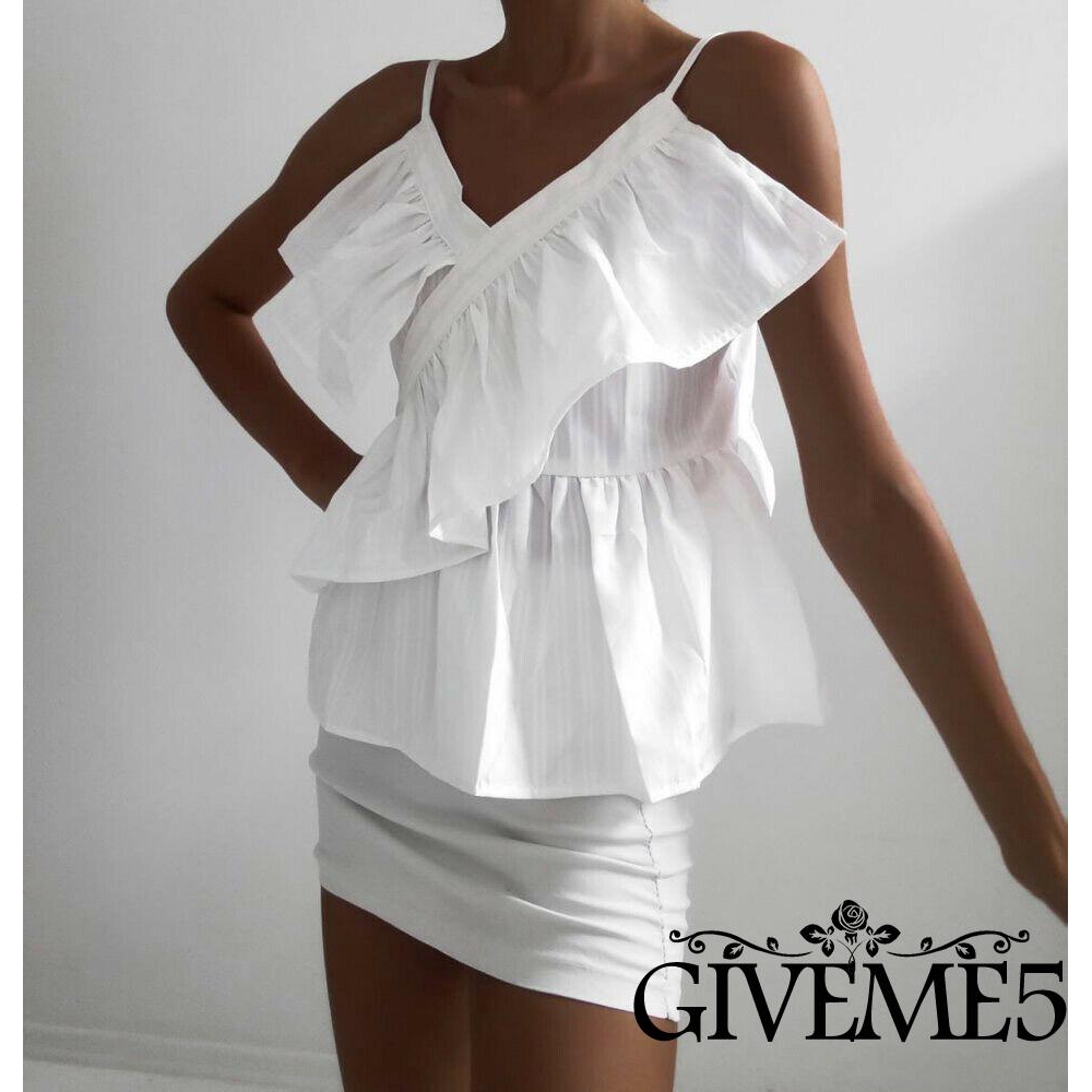 Áo nữ vai dây họa tiết sọc thời trang quyến rũ