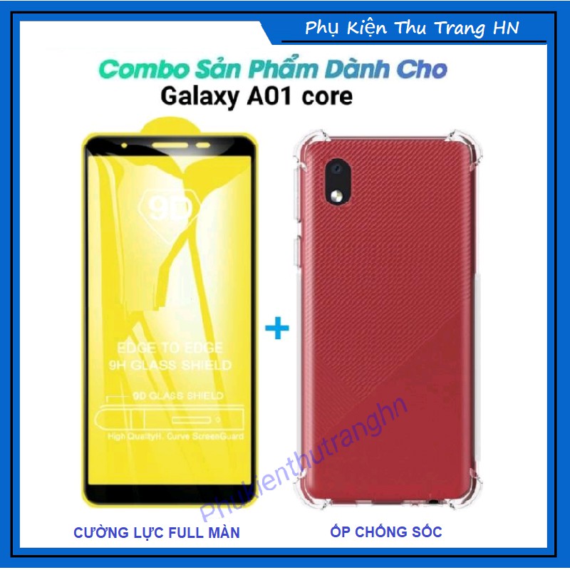 A01 Core - Combo kính cường lực full màn + ốp dẻo chống sốc Samsung A01 Core - phukienthutranghn