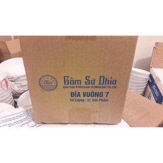 Đĩa sứ vuông 7 Ohio 18x18cm