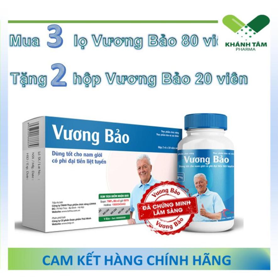 ! [COMBO] 3 Lọ + 2 Hộp Vương Bảo (Đã cào tem) - Phì đại tuyến tiền liệt