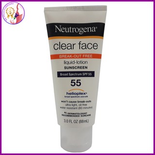 Kem chống nắng cho da dầu - mụn neutrogena liquid lotion broad spectrum spf55+