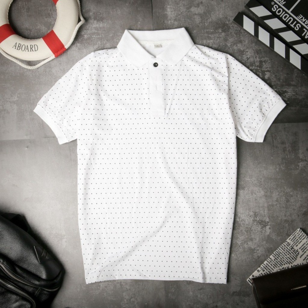 Áo Thun Nam - Áo Phông Nam Cổ Bẻ Chấm Bi Chất Cá Sấu Có Cổ Đẹp Cao Cấp | BigBuy360 - bigbuy360.vn