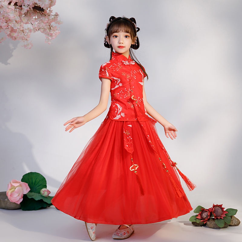 Đầm Công Chúa Kiểu Hán Phục Trung Hoa Thời Trang Mùa Xuân Cho Bé Gái