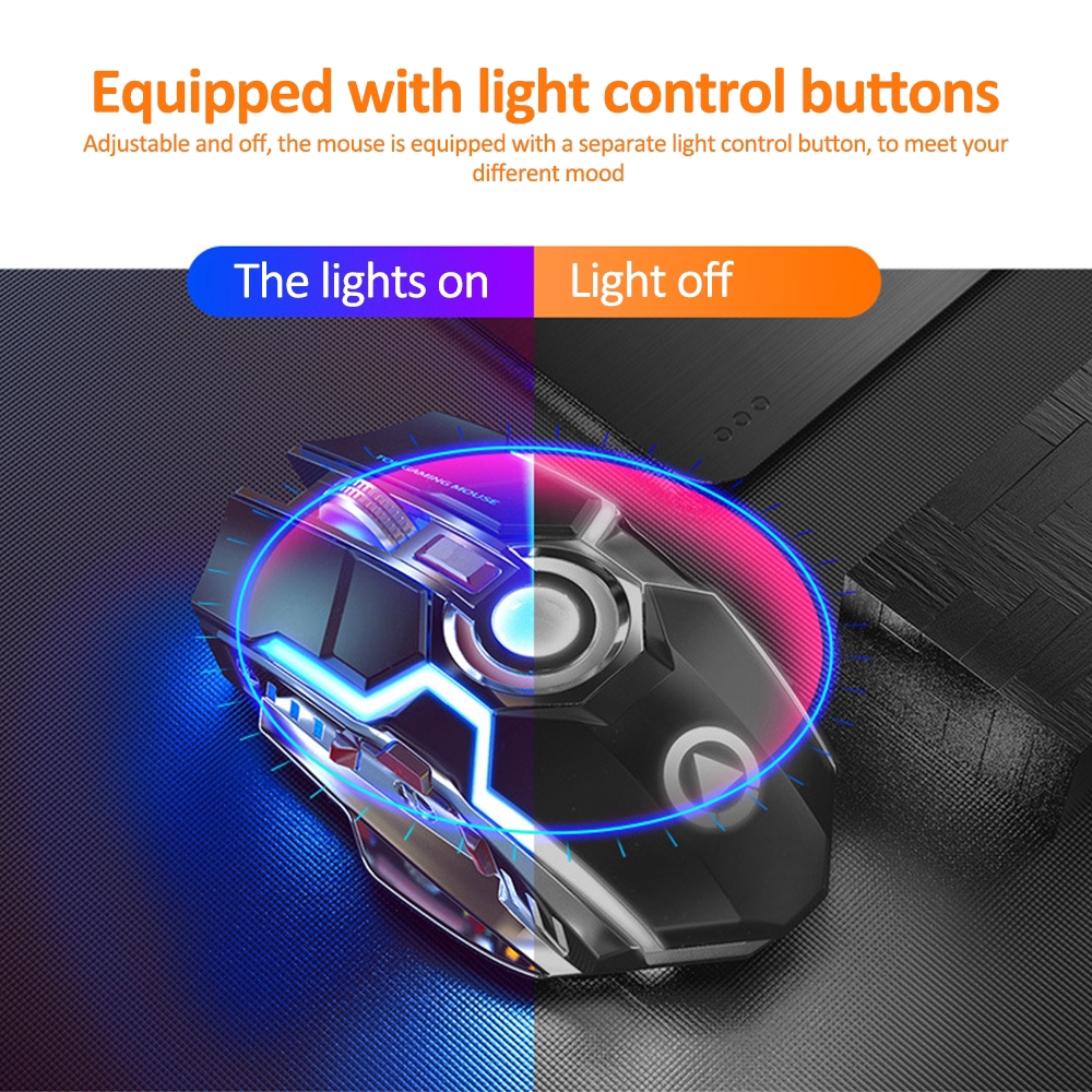 RGB Wireless Gaming Mouse Rechargeable Silent Mouse  Ergonomic 7 Keys Backlit 1600 DPI LED Backlit Mice For Computer PC