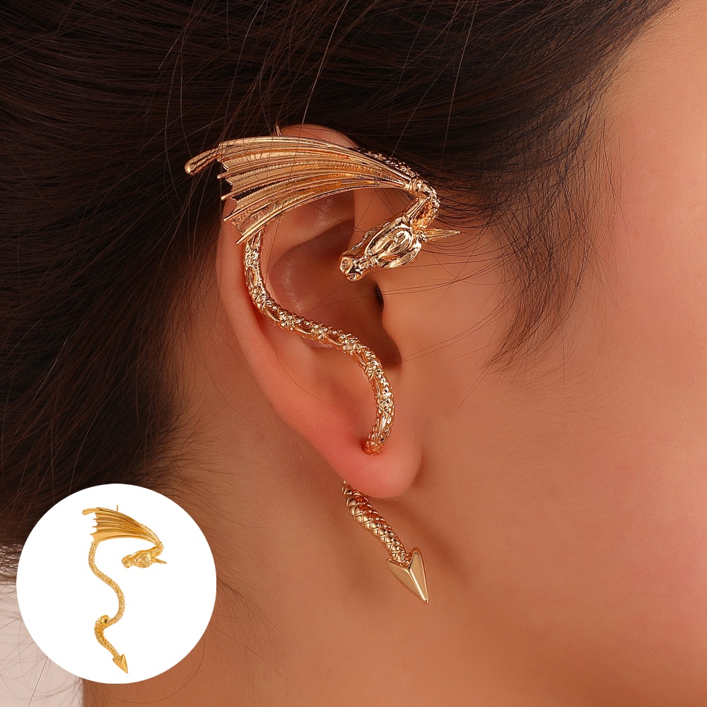 Khuyên Tai Hình Rồng Vàng Thời Trang Cho Nam Và Nữ