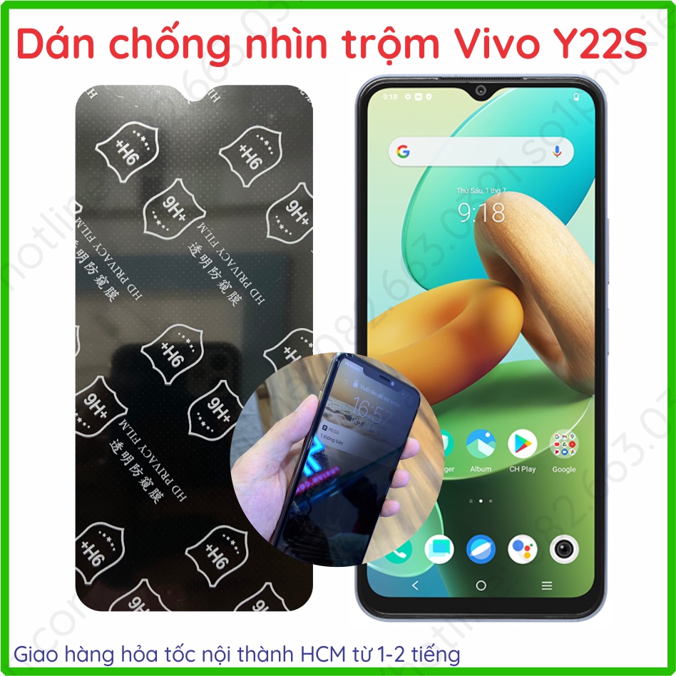 Dán chống nhìn trộm Vivo Y22/ Y22s nano chống trầy và ppf tự phục hồi vết thương