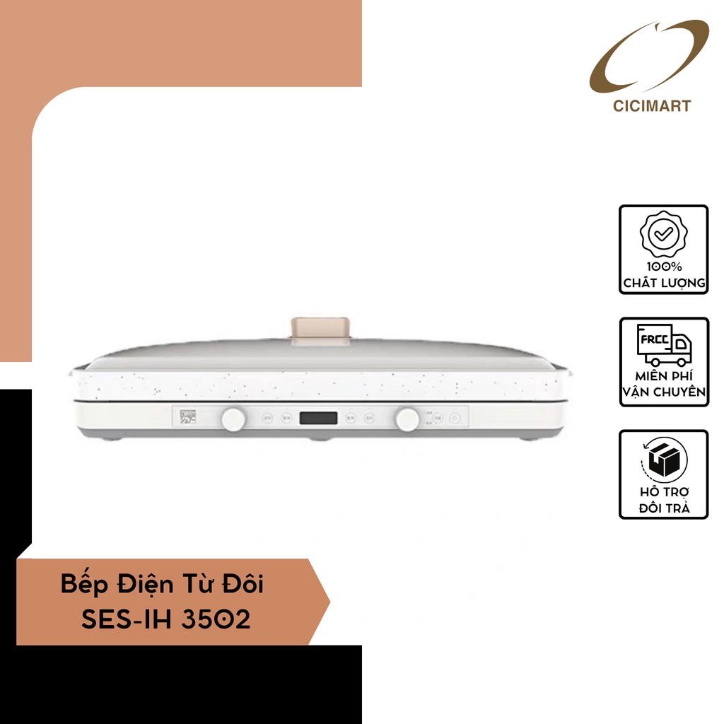 Bếp Điện Từ Đôi SES-IH 3502 Công Suất 3500W Dung Tích 6L Dùng Được Cho Nhiều Loại Nồi Chảo - Hàng Nội Địa Trung