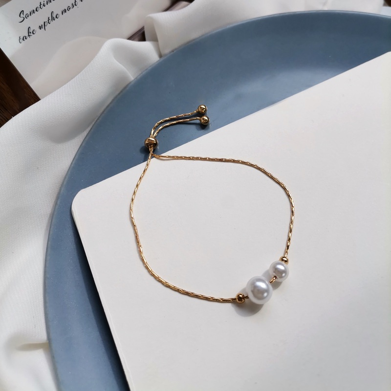 Vòng tay ngọc trai nhân tạo sợi mảnh kiểu dáng tin tế nữ tính - Mely D102