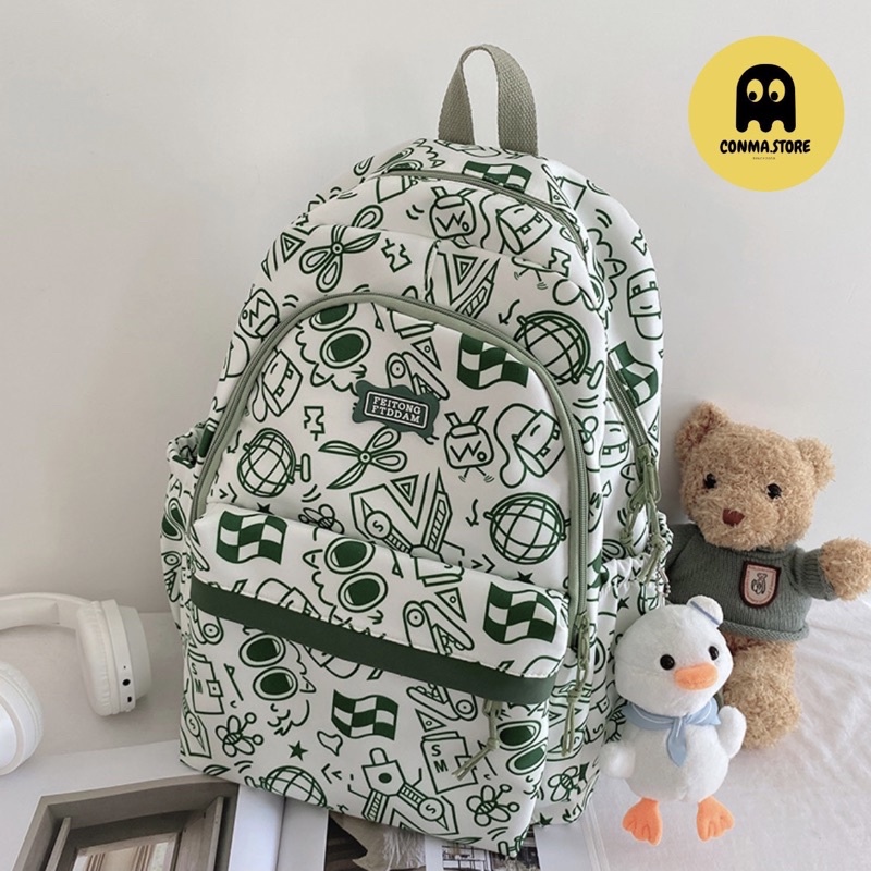 Balo Ulzzang xinh xắn hoạ tiết đồ dùng học tập cute đáng iu  HÀNG CÓ SẴN 🥰 5 màu