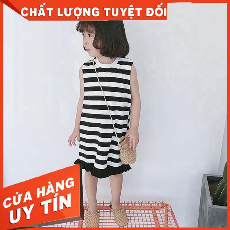 Đầm Công Chúa Sọc Ngang Cho Bé Gái 0-7 Tuổi - Hàng nhập khẩu