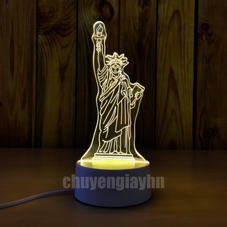 Đèn ngủ 3d NỮ THẦN TỰ DO , đèn trang trí, quà tặng sinh nhật, quà tặng tình yêu