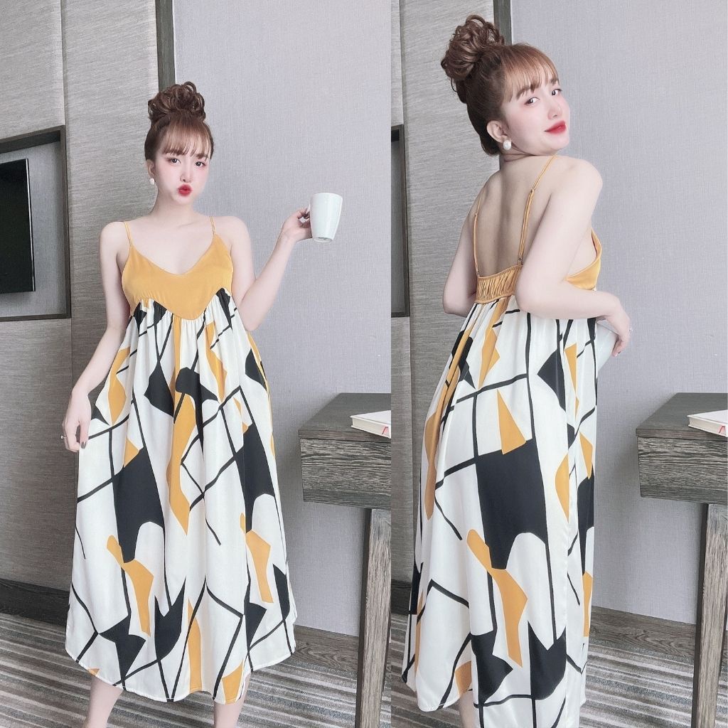 Váy ngủ sexy Bigsize❣️FREE SHIP❣️ Đầm ngủ sexy lụa Latin Chất Siêu Mát Dáng Siêu Xinh &lt; 70kg