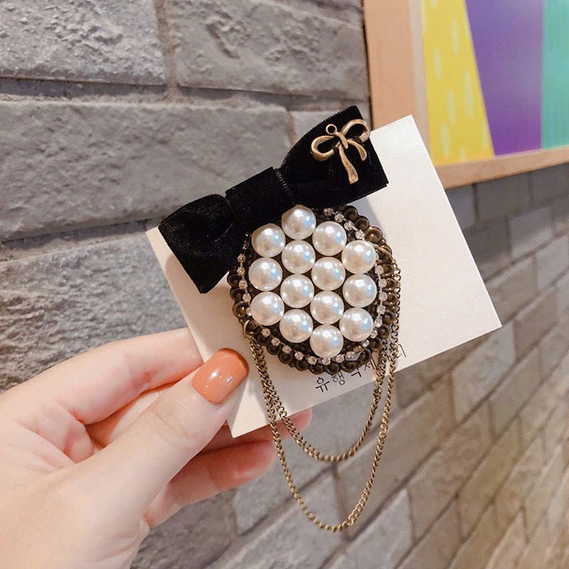 Ghim cài áo hình bông hoa đính ngọc trai giả sang trọng cho nữ