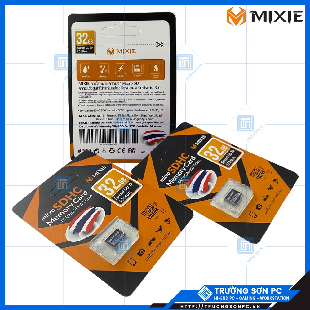 Thẻ Nhớ MIXIE 32GB Strontium Micro SDHC Memory Card 4K UHD&amp;FHD Video Class 10 | Speed Up To 95Mb/s