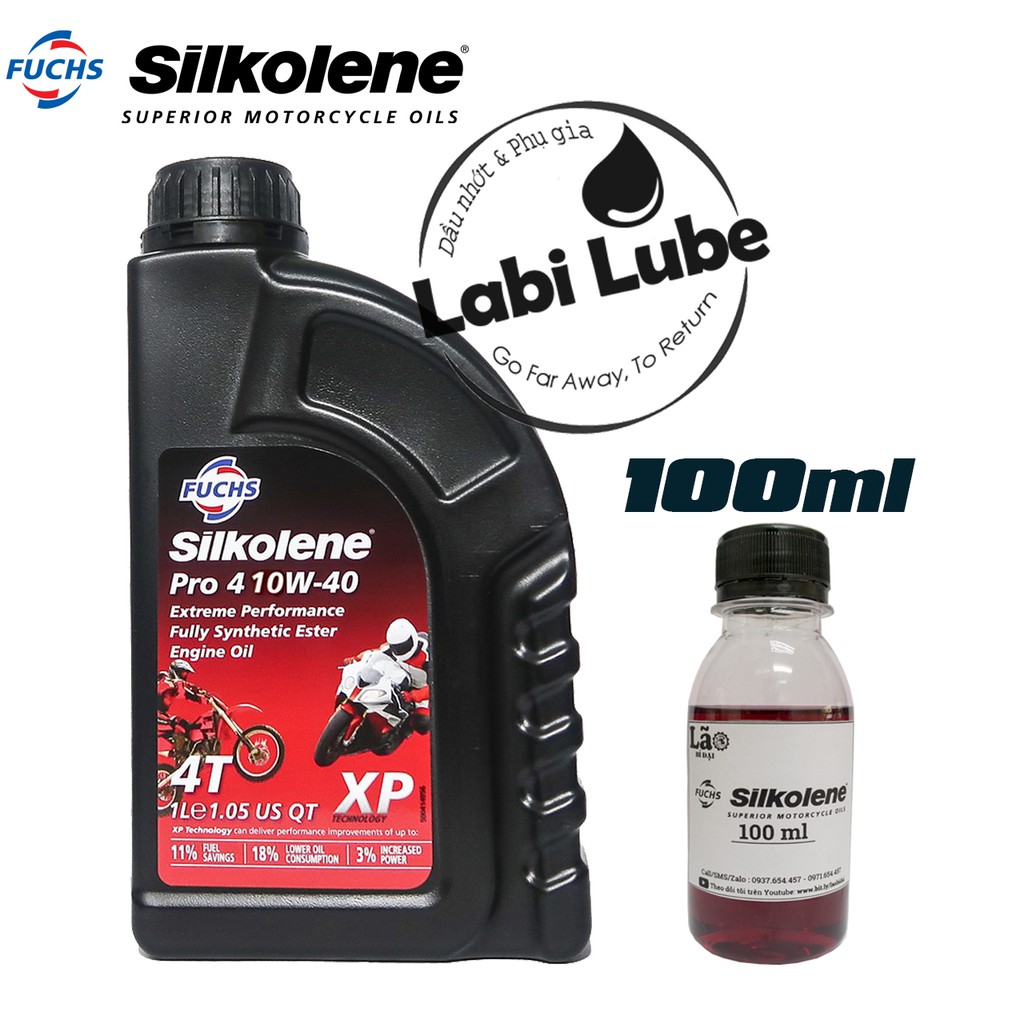 Bán 1,1 Lít Nhớt Fuchs Silkolene Pro 4 10w40 - Nhớt Ester Full Tổng Hợp Cao Cấp Cho Xe Máy, Moto, Đi Êm, Mát, Labi Lube