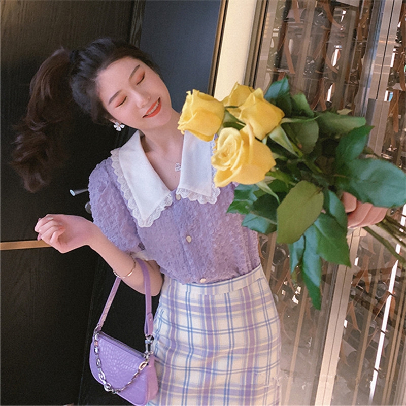 Áo Sơ Mi Tay Ngắn Kiểu Hàn Quốc Thời Trang Mùa Hè Cho Nữ