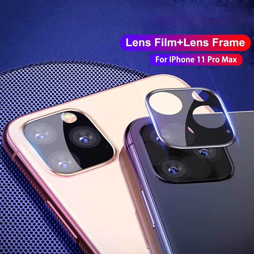 Miếng dán cường lực kim loại bảo vệ mặt camera dành cho iPhone 11 pro max 3D