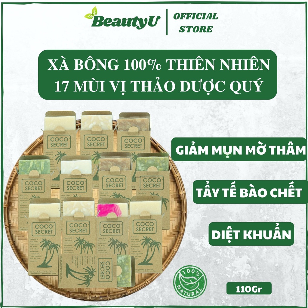 [CoCo] Soap Xà Bông Cục Handmade Cám Gạo Nghệ Mật Ong , Xà Phòng Cục Handmade Giảm Mụn Lưng Thâm Mông Nách