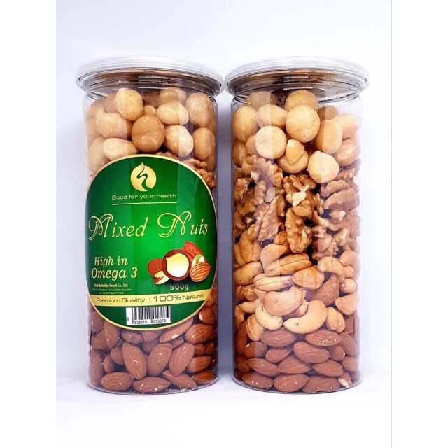 Mixed Nuts 4 loại Hạt đã Tách vỏ (Óc chó, hạnh nhân, Macca, Hạt Điều)- 500g