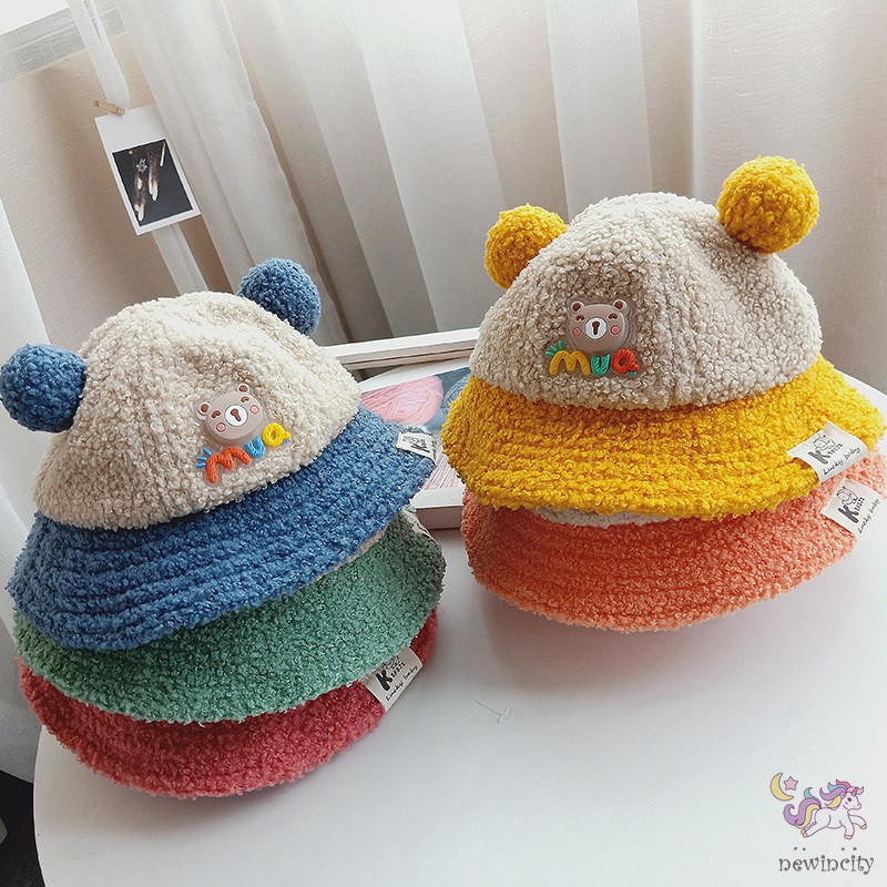 Mũ Len Tai Gấu Dễ Thương Cho Bé