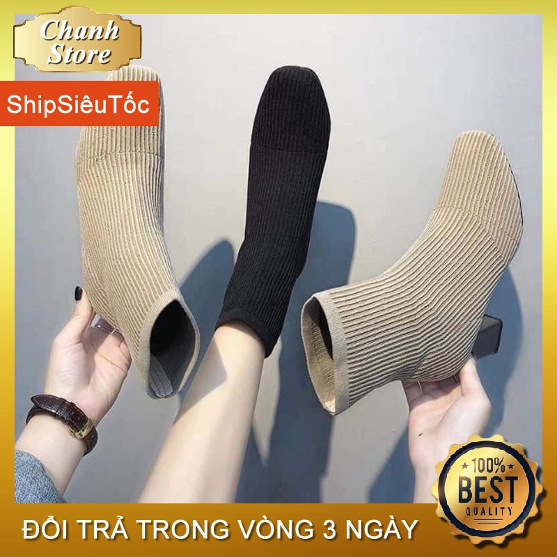 Bốt Nữ 💖 FREESHIP 📛 Boot Len Đi Cực Ấm Cao 5p, Giày Cao Cổ Đi Ôm Chân Và Tôn Dáng Người Dùng