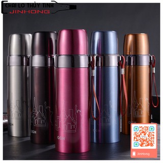 Bình nước giữ nhiệt 2 lớp inox 600ml (Màu Ngẫu Nhiên)