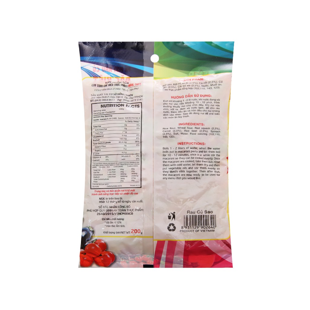 Nui rau củ hình sao Lotus gói 200g