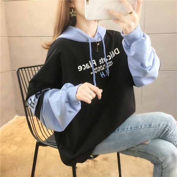 Áo hoodie Nữ phối tay ấn tượng, in chữ Delicate siêu chất - New Hot 2021 | BigBuy360 - bigbuy360.vn