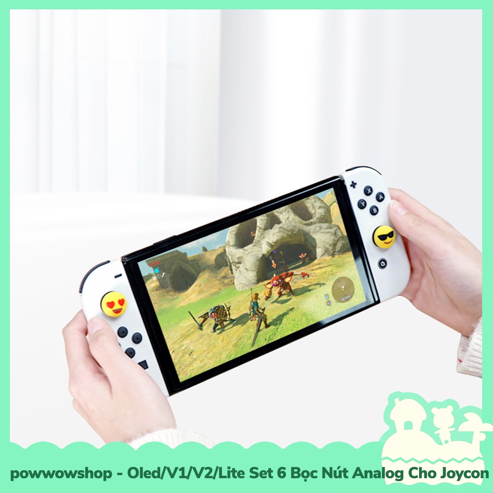 [Sẵn VN - Hỏa Tốc] Oled/V1/V2/Lite Set 6 Bọc Nút Analog Joycon Cho Máy Game Cầm Tay Nintendo Switch Emotional Funny