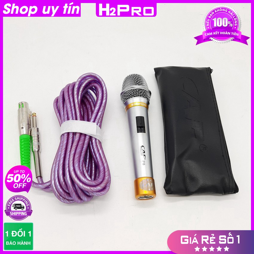 [RẺ VÔ ĐỊCH] Micro karaoke với dây cao cấp CAF P8 H2Pro xịn hát hay chống hú ko bị tạp âm, micro karaoke cao cấp dây dài