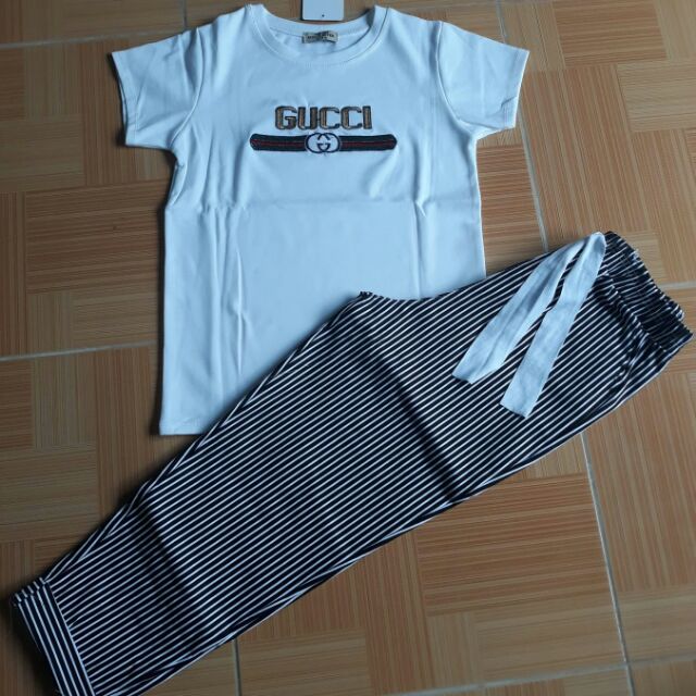 set bộ áo thun phối quần kaki