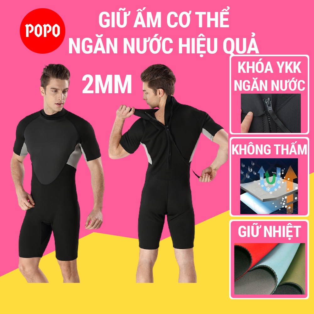 Bộ đồ lặn biển liền thân 2mm, quần áo lặn cho nam, đồ lặn biển giữ ấm cơ thể SPORTY