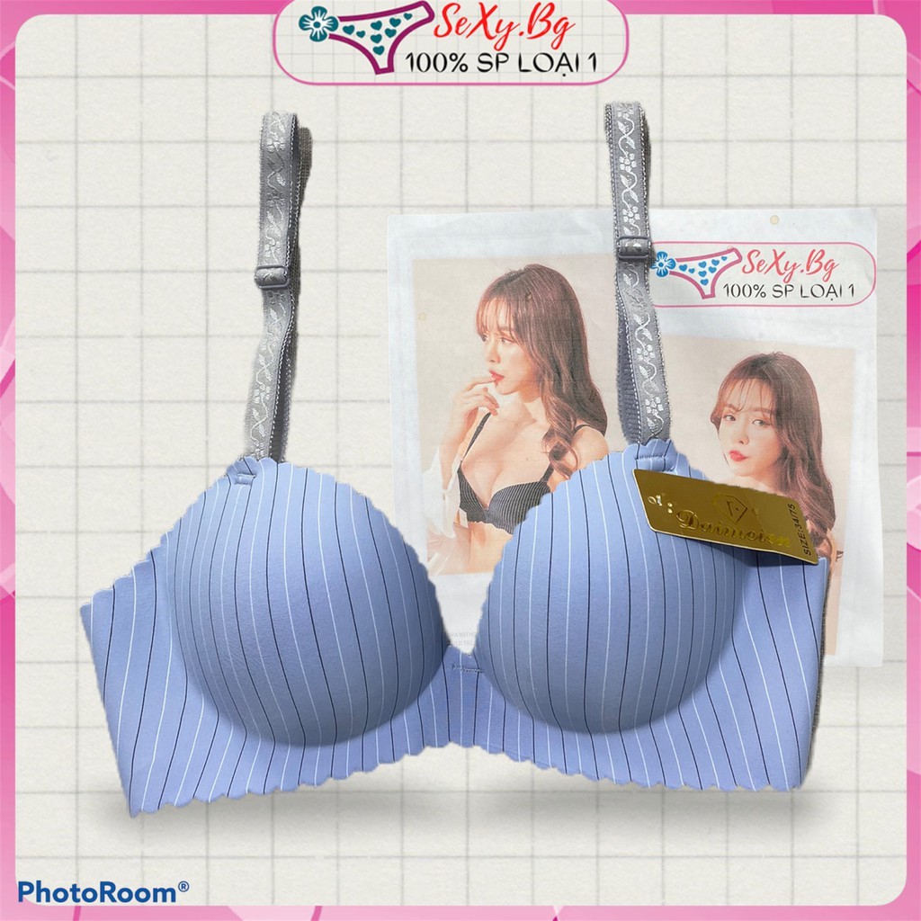 Áo ngực áo lót nữ su nâng ngực bàn tay, họa tiết kẻ sọc, mêm mại - SEXY.BG