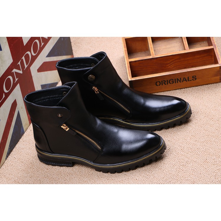 Giày Nam Cao Cổ Da Bò Loại 1 Cao Cấp Khóa Kéo Thời Thượng | BigBuy360 - bigbuy360.vn