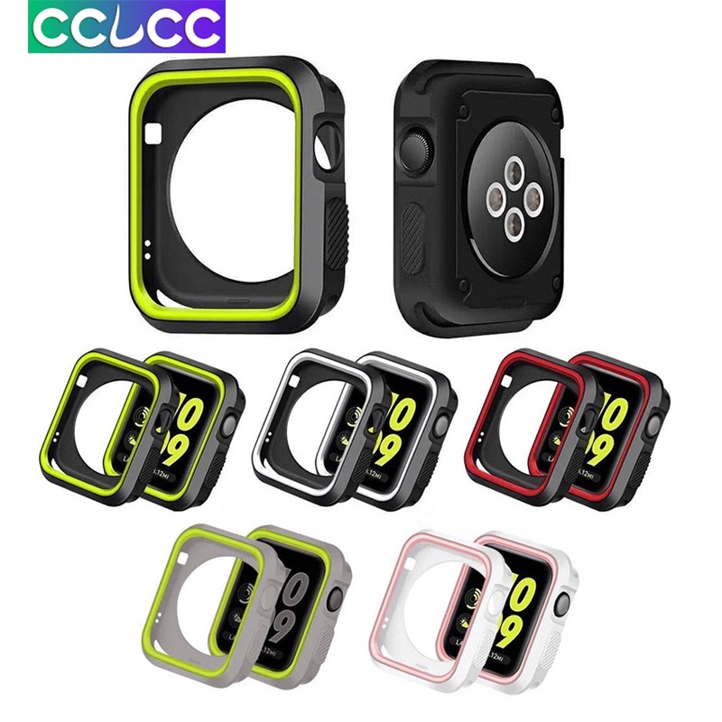 Vỏ Silicone Mềm Bảo Vệ Đồng Hồ Apple Watch 45mm 44Mm 40Mm 42Mm 38Mm iwatch Series 7 6 5 4 3 SE 41Mm