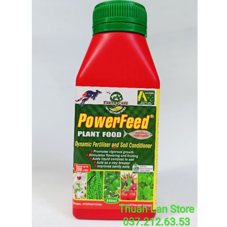 Chai 250ml Phân Cá Không Hôi Úc PowerFeed Mập Mầm - To Hoa - Dày Cánh