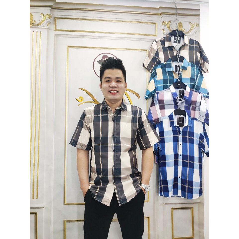 Áo sơ mi nam ca rô giá rẻ trắng đẹp cao cấp công sở Thu Lê CARO Đại | BigBuy360 - bigbuy360.vn