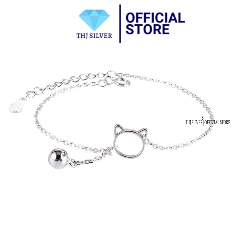 Lắc tay nữ mèo cá tính chuẩn bạc ta sáng đẹp