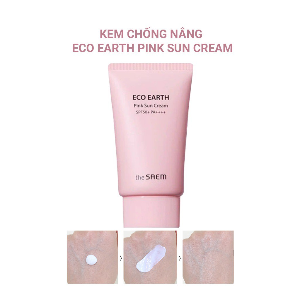 Kem chống nắng the Saem Eco Earth Pink Sun Cream EX SPF50+ PA++++ 50g | BigBuy360 - bigbuy360.vn