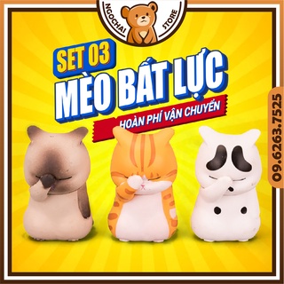 Tượng mèo trang trí (Set 3) | Mô hình mèo bất lực mini, Hàng đẹp loại 1