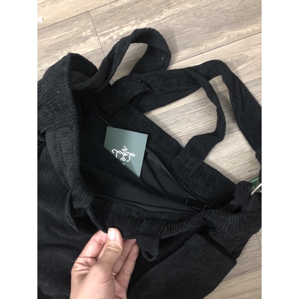 Túi đeo chéo công sở Midnight vải tike dày vừa a4 (có sẵn+hình thật)