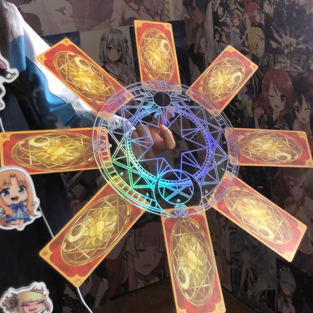 Thẻ Laser Acrylic Xoay Thần Kỳ Hình Anime Sakura Thủ Lĩnh Thẻ Bài