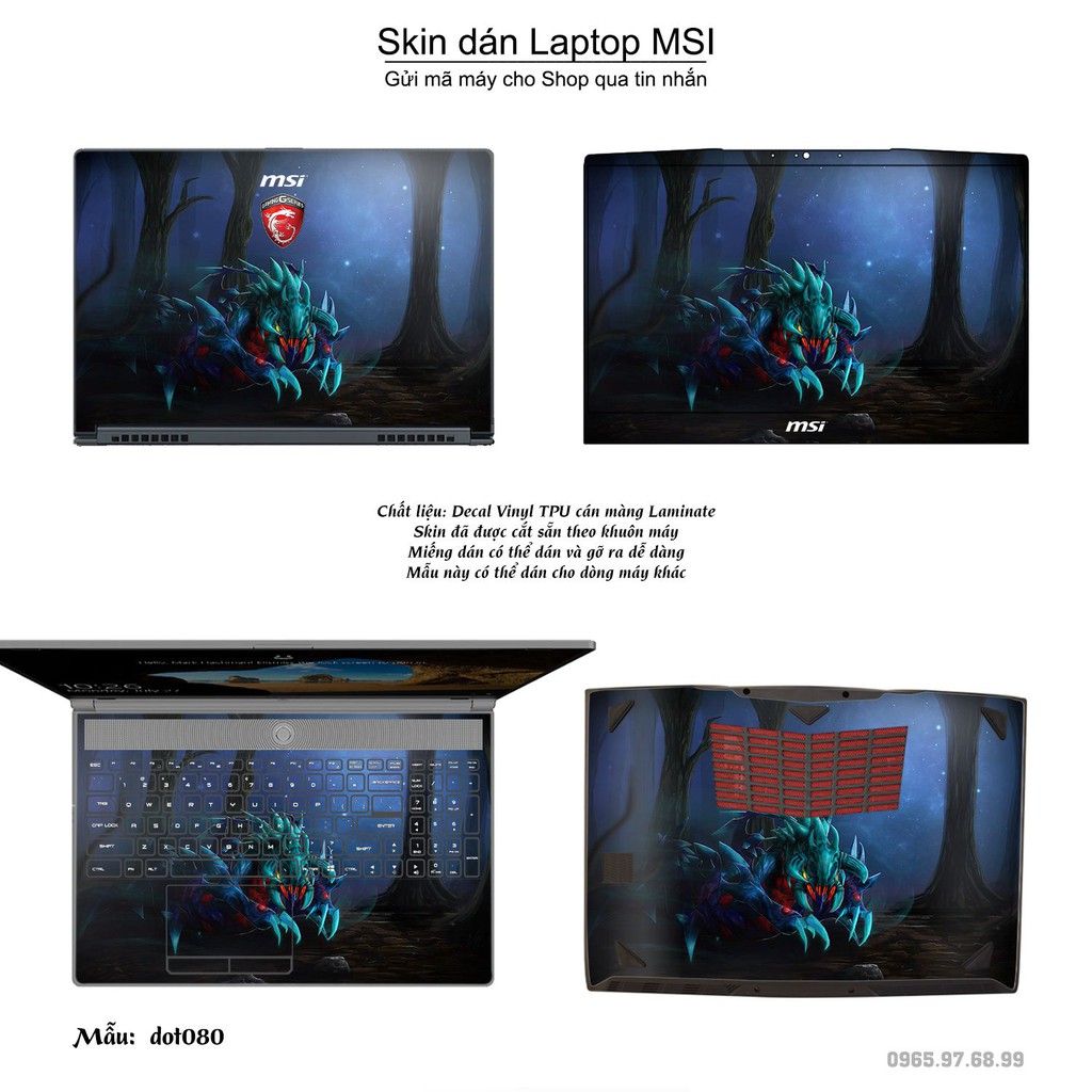 Skin dán Laptop MSI in hình Dota 2 nhiều mẫu 14 (inbox mã máy cho Shop)