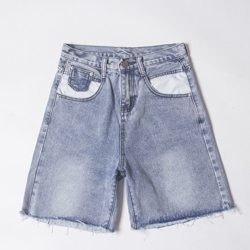 Quần short jean nữ ống rộng rách gấu MSHA3