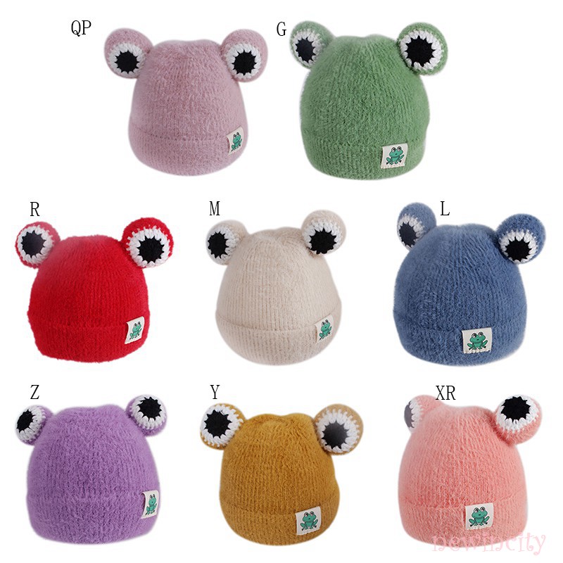 Mũ len đính bóng xù thời trang Hàn Quốc dễ thương cho bé