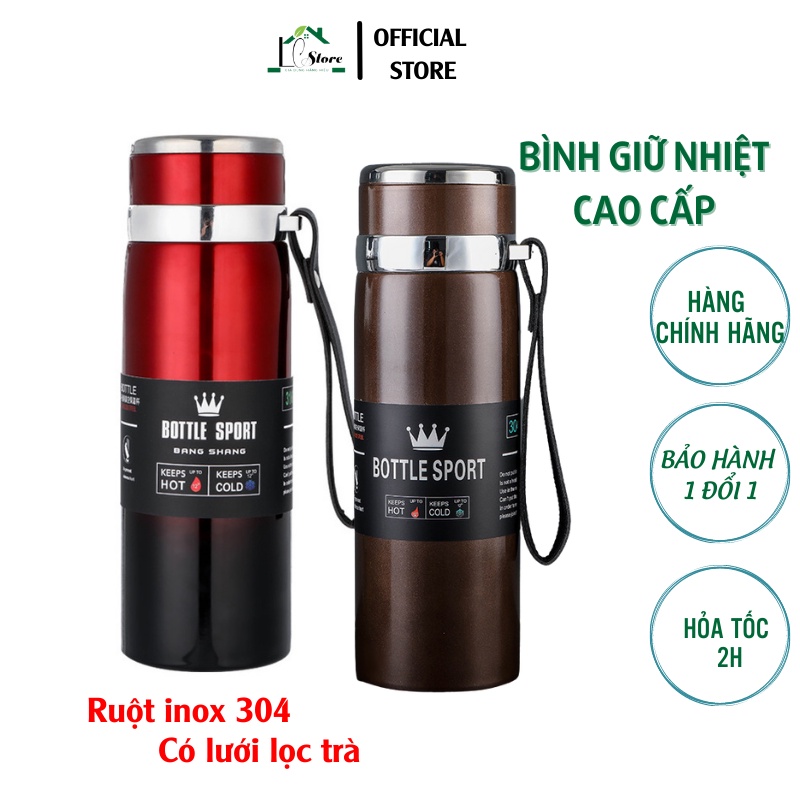 [Mã Bmltb35 Giảm Đến 35K Đơn 99K] Bình Nước Giữ Nhiệt 1000Ml Inox 304 Cao Cấp Có Lưới Lọc Trà Và Dây Treo - Nmc Store
