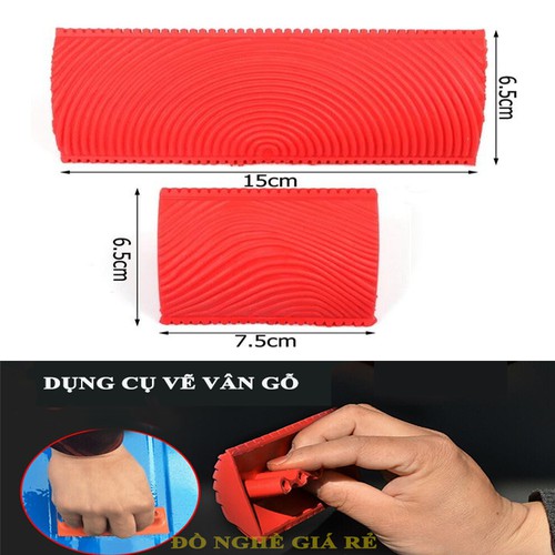 Cọ Tạo Vân Gỗ Sơn Tường Siêu Thật 6inch + 3inch Tiện Dụng - Dụng Cụ Tạo Vân Gỗ , Giả Gỗ ( Bộ Gồm 2 Miếng ) . . .