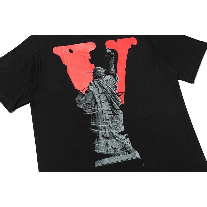 Áo Thun Cotton Tay Ngắn In Chữ Vlone Thời Trang Cho Nam Và Nữ