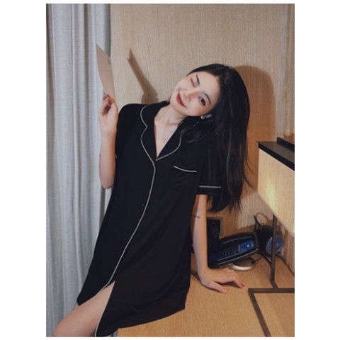 Áo ngủ ngắn tay dáng rộng dáng yêu cho nữ