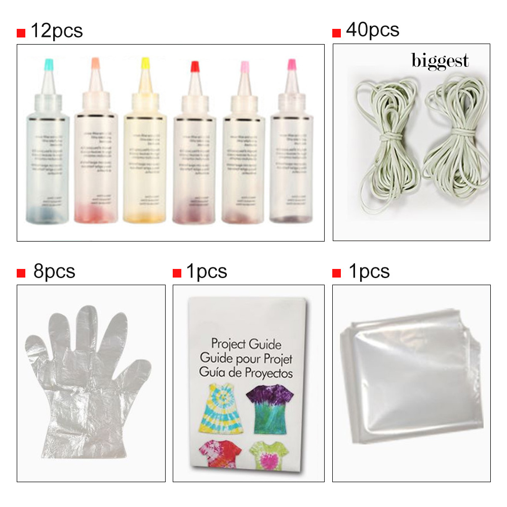 Set 12 màu nhuộm vải tie dye DIY chất lượng cao